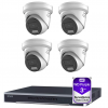 4MP Hikvision Colorvu CCTV Kit: 4 x Outdoor Colorvu Liveguard Turret Cameras with Acusense + 4CH NVR Kit